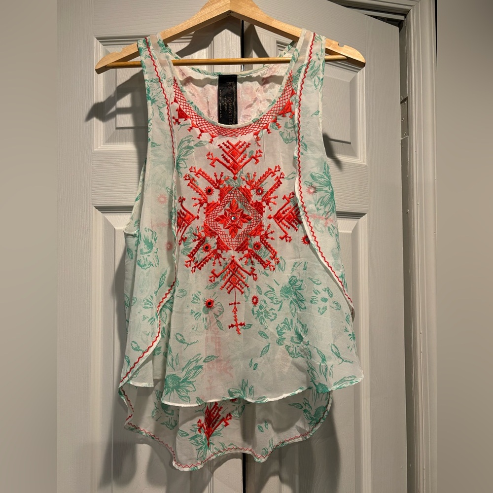 Free People New Romantics Flowy Boho Tunic Top,  size SP